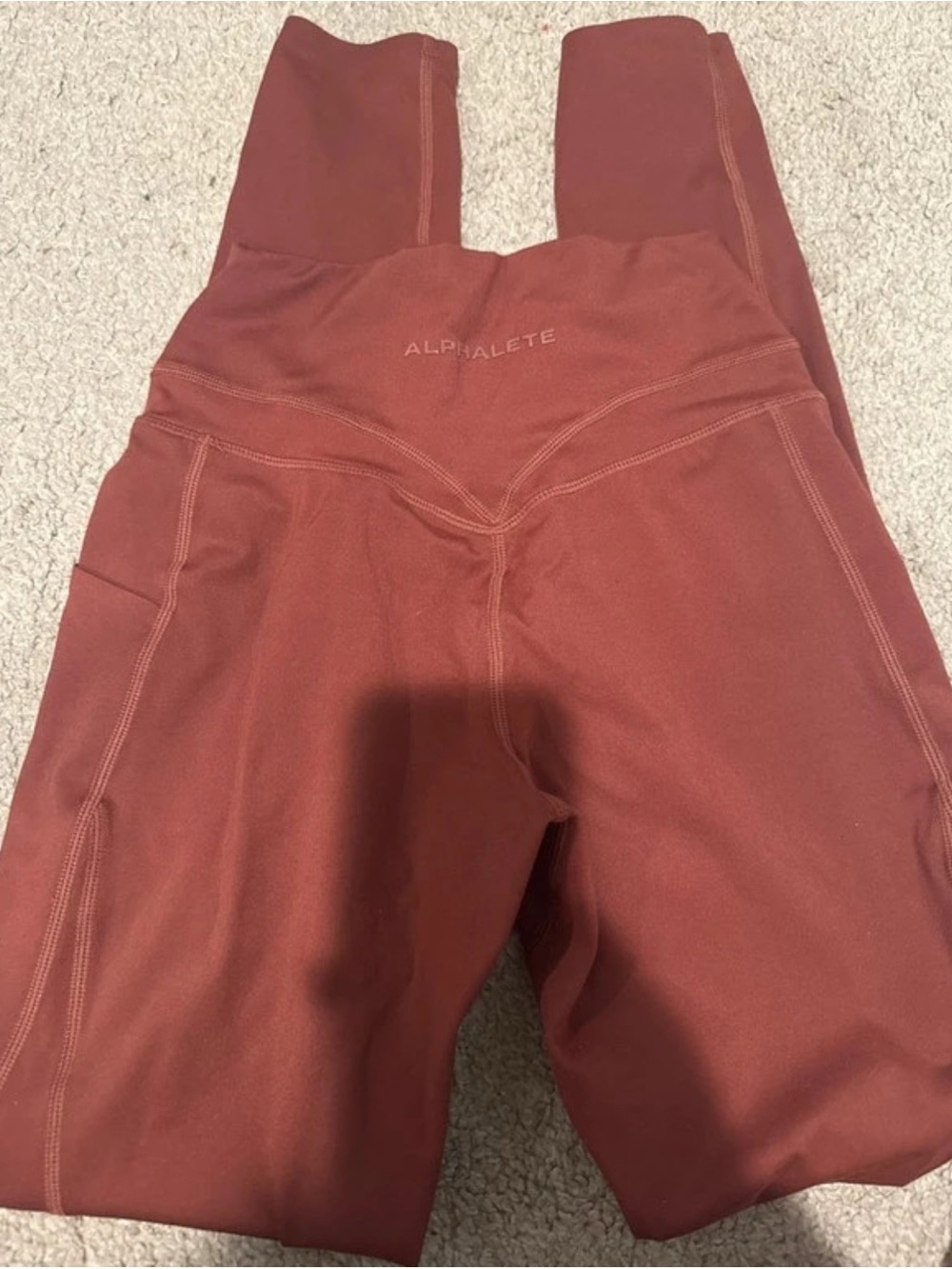 Alphalete Sculpt High-Waist Leggings in Brick